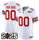 Men's Ohio State Buckeyes Active Player Custom White Gold 2025 CFP Final Patch F.U.S.E. Vapor Limited Stitched Football Jersey,baseball caps,new era cap wholesale,wholesale hats